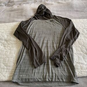 Nike DRI-FIT Touch Hooded Long-Sleeve Training T-Shirt Dark Grey Size Small